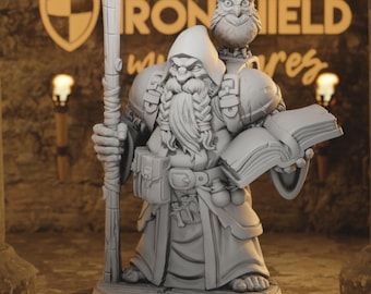 Dramnir - Dwarf Wizard sage wanderer mini for D&D dnd figure print 3d 16k miniature miniatures Gift Idea Dungeons and Dragons Tabletop RNE
