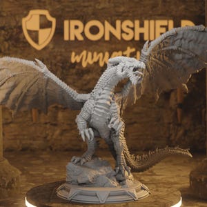 Giant Figure - Ancient Red Tyrant Dragon - Rokarthion with 100mm base print 3d 12k miniature Gift Idea mini | Dungeons & Dragons | DM Stash