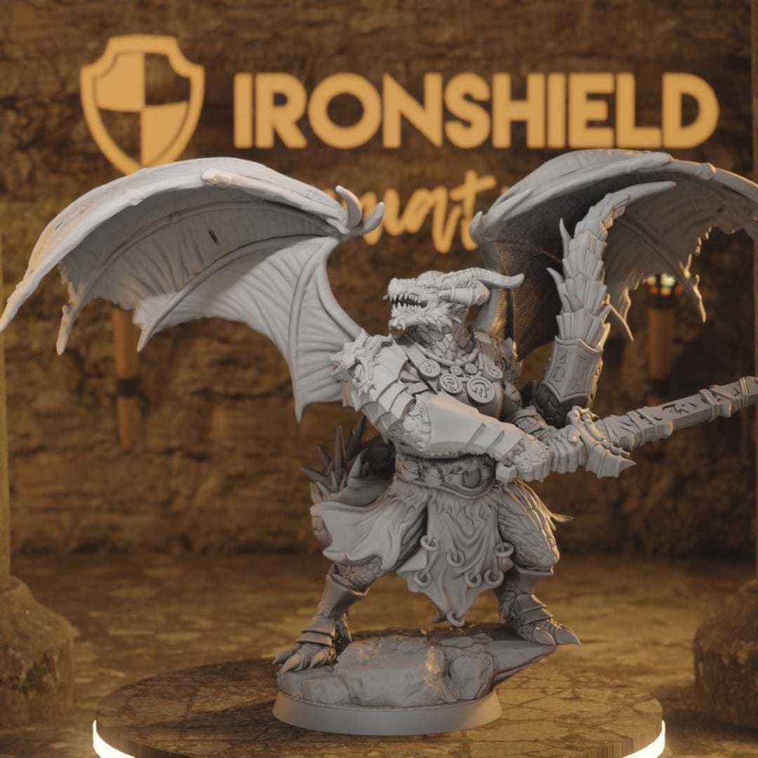 Dreadscale Warlord With Wings Dragon Monster Commander 5e Figure 16k ...