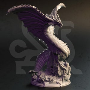 Adult Mana Wyrm Dragon - Fyrantius BIG Figure 16k + Base Print 3D RPG ...