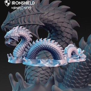 Sea Serpent water dragon snake monster mini for dnd figure print 3d 12k miniature miniatures Gift Idea | Dungeons and Dragons | Tabletop