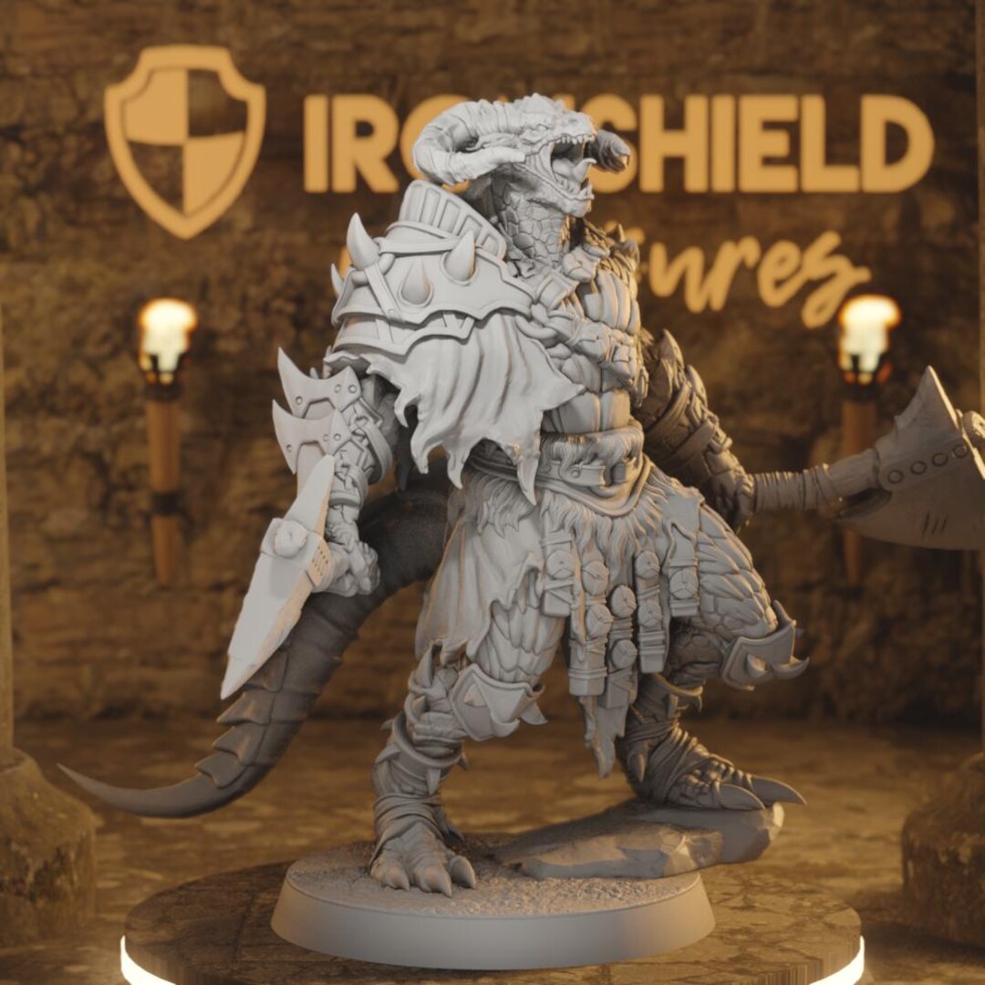 Dreadscale Raider 4 – Dragon Beast Berserker 5e Figure 16k + Base Print ...