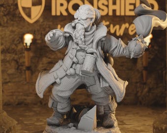 Dwarven Alchemist Artificer - Nesbit Figure + Base print 3d 12k dnd miniature Gift Idea mini | Dungeons & Dragons | Tabletop | DM Stash