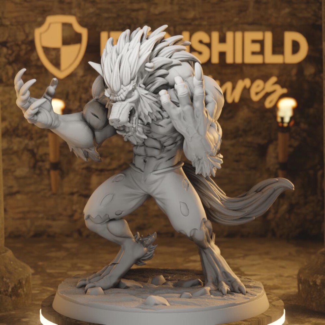 Brule Transforming Werewolf - Necro Warriors -  28mm or 32mm Miniatures main image 1