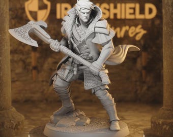 Witchfinder Hans - Human Fighter Ranger Ax-Wielding Witch Hunter 14k 3D Miniature | Dungeons & Dragons DND Tabletop | Mammoth Factory