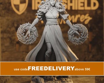 Tyria Female Elf Mage Sorcerer Wizzard Figure 14k + Base Print 3D RPG Miniature Gift Idea mini | Dungeons & Dragons DND Tabletop | DM Stash