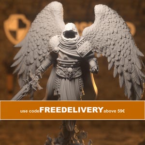 Eranemeli Angel Soul Reaper Figure 14k + Base Print 3D RPG Miniature Gift Idea mini | Dungeons & Dragons DND Tabletop | DM Stash