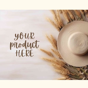 Boho flat lay mockup, Chic digital background for product display, Flatlay styled stock photo, Neutral beige backdrop, Scene creator mock up
