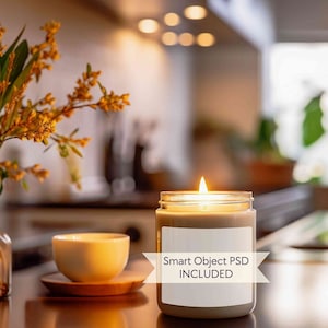 Candle mockup PSD, Soy candle mockup 9oz, Scented candle mock up, Lumient candle mock-up, Printify candle mockup for POD, Jar candle mockup