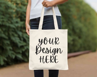 Natural tote bag mockup, Canvas tote bag mock, Boho shopping bag mockup, Model tote bag mock up, Cotton bag mockup, Lifestyle gift bag mock