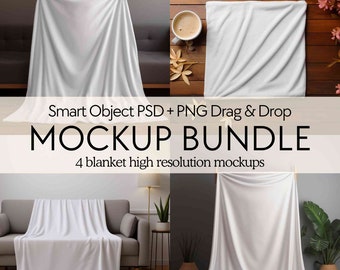 Blanket mockup bundle, Canva drag & drop PNG, PSD smart object, Throw blanket mockups, Plush blanket mock ups, Minky fleece blanket mockups