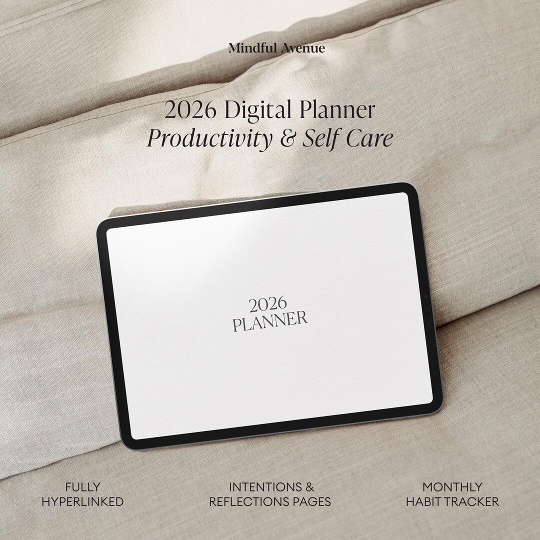Minimalist 2026 Digital Planner, Intentions Reflections Journal, Daily ...