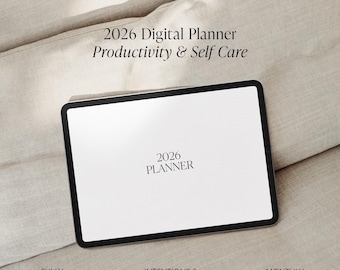 Minimalist 2026 Digital Planner, Intentions Reflections Journal, Daily Weekly Monthly Planner, iPad GoodNotes PDF Journal