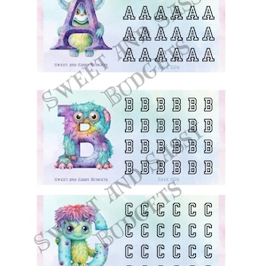 Monstro carta bucks rastreadores de poupança / desafios de poupança A-L