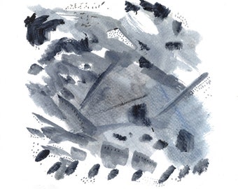 Abstract Storm Watercolor Print, Moody Coastal Wall Art (Digital Download)