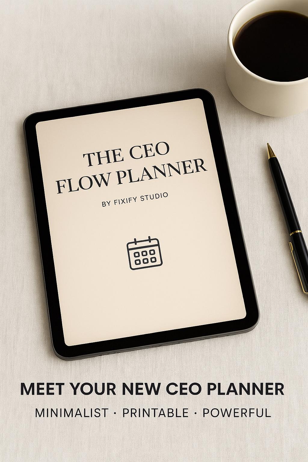 The CEO Flow Planner Printable Planner for Entrepreneurs Minimalist A4 ...