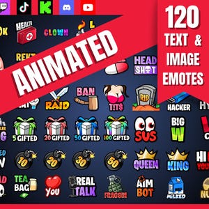 120 ANIMATED Twitch General Text Emotes for Streaming Twitch, Kick & Discord | Twitch Emotes, Emotes Twitch, hype, gg, toxic, trash, raid