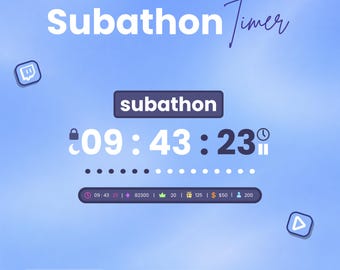 Minimal Subathon Timer |  Events, Commands, Streamdeck | Ko-Fi events | StreamElements OBS | Twitch & YouTube | Fully Customizable
