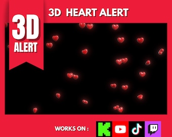 Premium 3d HERZALARM | Twitch Alarme | Kick-Alert | TwitchAlerts Animiert | Twitch Stream Benachrichtigungen | Animierte Benachrichtigungen auf Twitch