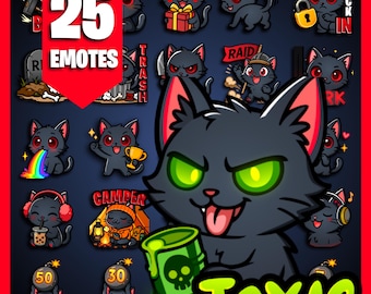 25 Cat Emotes for Streaming Twitch, Kick & Discord | Twitch Emotes, Emotes Twitch, Cute emotes, chibbi emotes, meme emotes, emote bundle