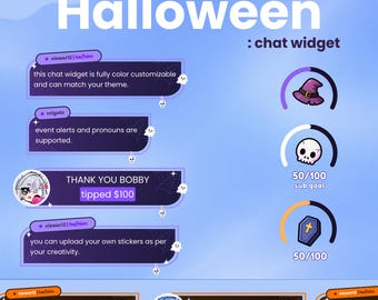 Halloween Chat & Goal Widget | Twitch | Streamelements OBS | Custom css