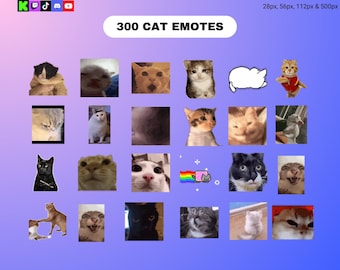 300 Animated CAT Emotes Pack for Twitch, YouTube, Discord, Kick |  Animated Emotes | Text Emotes | Streaming emotes GIF | discord emotes