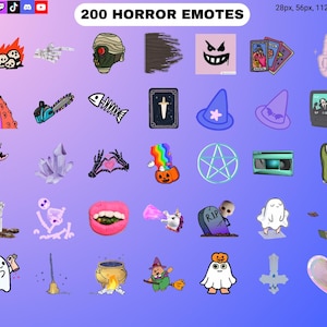 200 Emote Animate Horror per Twitch, YouTube, Discord, Kick / Emote di Halloween / Emote Animate / Emote in Streaming GIF / Emote Discord