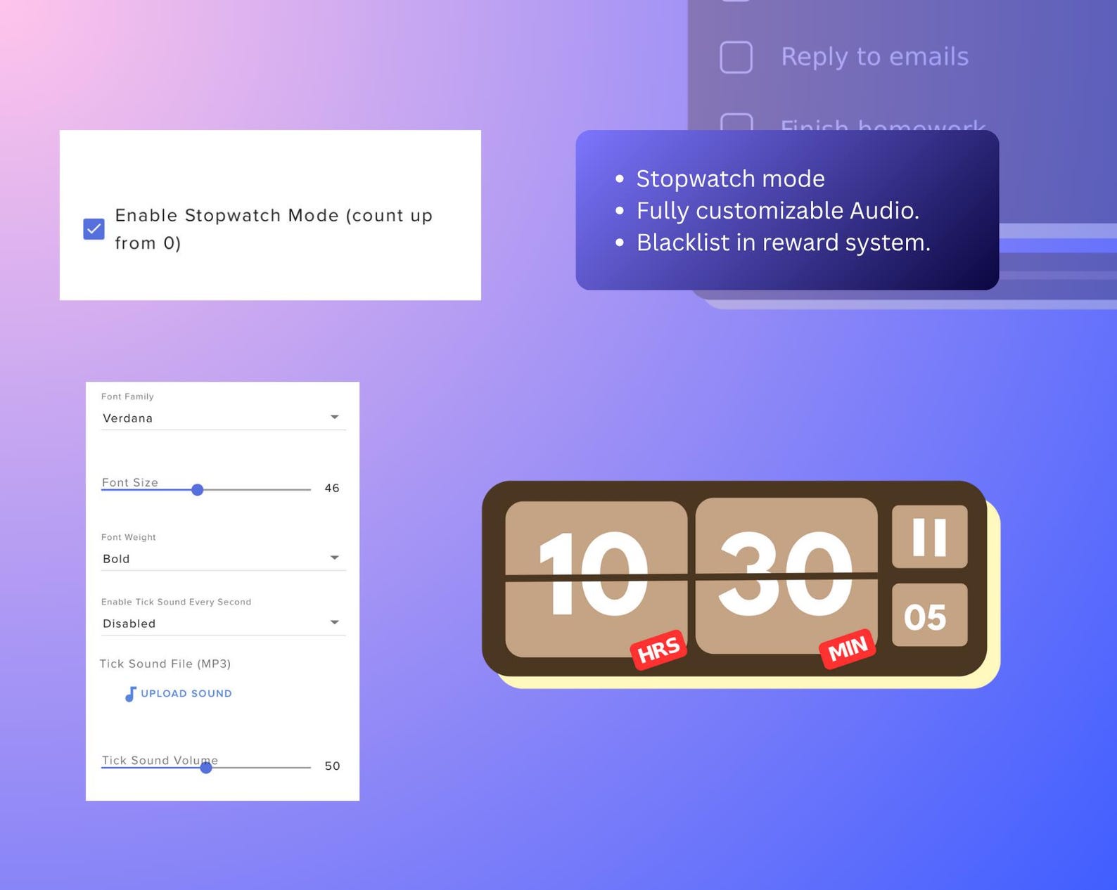 Stop Visual Widget Yellow & Brown Tasklist Widget | Pomodoro Co-working Timer for ...