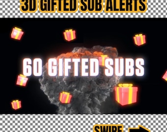 Avviso Premium 3d GIFTED SUB / Avvisi Gifted Bomb / Avvisi Twitch / Avvisi Twitch animati / Avvisi streaming Twitch / Avvisi animati Twitch