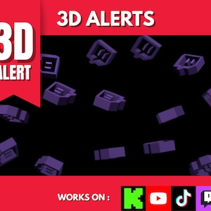 Premium 3d Twitch Hype ALERT | Twitch Alerts | Kick Alert | Twitch Alerts Animated | Twitch Stream Alerts | Animated Alerts Twitch