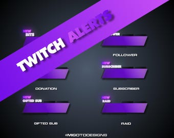 Premium Animated Alerts - Purple for Streaming on Twitch, Kick & Youtube | Twitch Alerts, Purple Alerts, Animated Twitch Alerts, Overlays