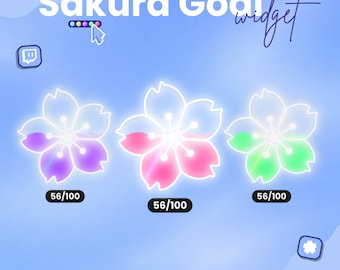 Liquid Sakura Goal Widget | Twitch widgets | Streamlabs | stream widgets | Streamelements OBS