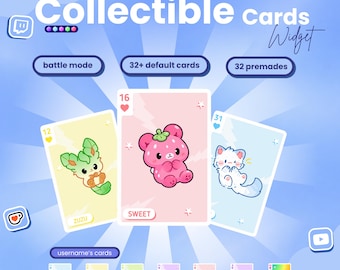 Collectable TCG Card Widget | Upto 100 cards, 35 presets | Battle mode | Blindbox | Twitch & Youtube | Ko-fi alerts | Channel rewards