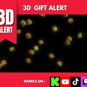 Premium 3d GIFT RAIN ALERT | Twitch Alerts | Kick Alert | Twitch Alerts Animated | Twitch Stream Alerts | Animated Alerts Twitch