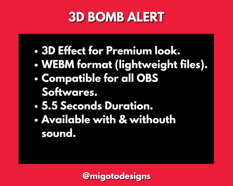 Premium 3d BOMB RAIN ALERT | Twitch Alerts | Kick Alert | Twitch Alerts ...