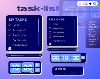 Tasklist Widget |  Pomodoro Co-working timer for streamers | Tasklist, Timer, Stop Watch | StreamElements widget | Custom widget | Subathon