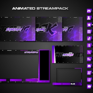 Galaxy Animated StreamPack | Twitch Overlays, roxo, Streaming Overlay, overlays twitch, pacote twitch, pacote de stream, twitch roxo