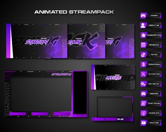 Galaxy Animated StreamPack | Twitch Overlays, purple, Streaming Overlay, overlays twitch, twitch package, stream package, purple twitch