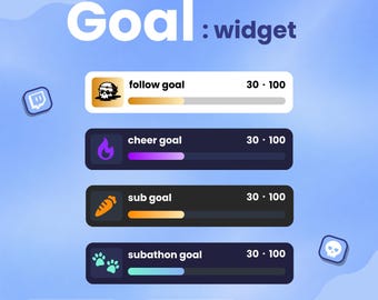 Customisable Slider Goal Widget |  Customizable Gradient Colors Goal Bars for Twitch Streamers | Streamelements OBS | Bits • Subs • Donation