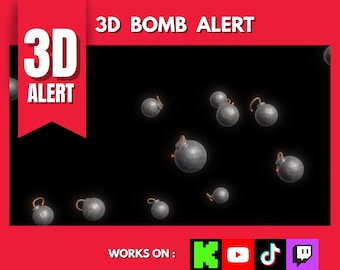 Premium 3d BOMBEN REGENALARM | Twitch Alarme | Kick-Alert | TwitchAlerts Animiert | Twitch Stream Benachrichtigungen | Animierte Benachrichtigungen auf Twitch