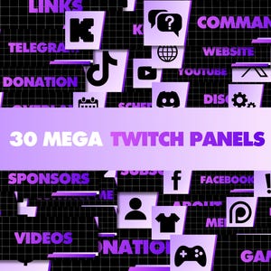 30+ MEGA Twitch Panels für Livestream auf Twitch | Lila Twitch Panels, Kick Panels, Twitch Panels, Twitch Overlays, Tracking Overlays