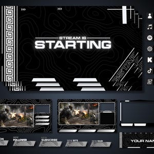 Animated Dark Stream Overlay Package Streaming | Twitch, Kick, Youtube | Twitch Overlays | Streaming Overlay | Dark Twitch Overlays |