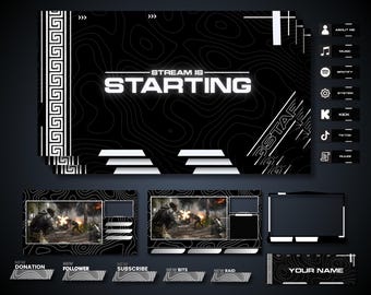 Animated Dark Stream Overlay Package Streaming | Twitch, Kick, Youtube | Twitch Overlays | Streaming Overlay | Dark Twitch Overlays |