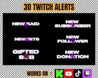 3D Animated Alerts | Twitch Alerts | Kick Alert | Twitch Alerts Animated | Twitch Stream Alerts | Animated Alerts Twitch | Kick Alerts