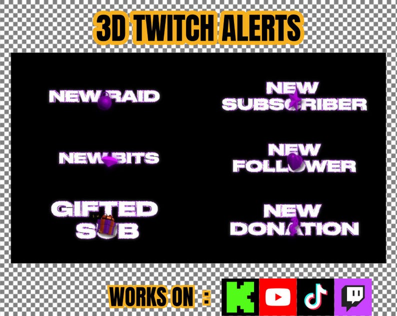 3D Animated Alerts | Twitch Alerts | Kick Alert | Twitch Alerts ...