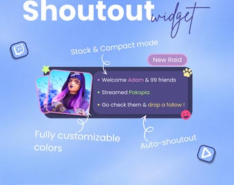 Streamer Shoutout Widget | Auto and Manual Twitch Shoutout  | Streamelements & OBS
