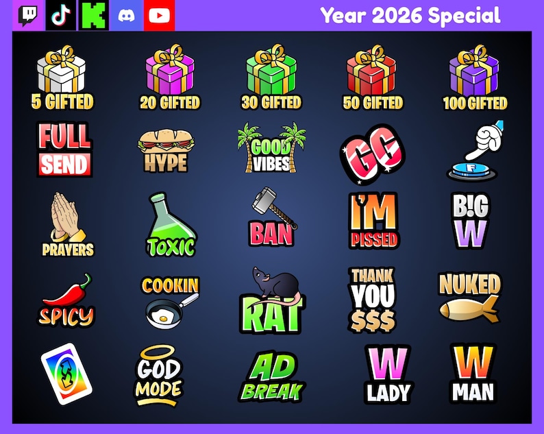 120 Allgemein Text Emotes (Edition 2026) zum Streamen auf Twitch, Kick ...