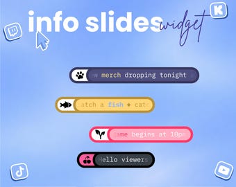 Info Slides Widget | Rotating Announcements, Custom Colors (OBS StreamElements)