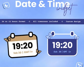 Date and Time Widget |  Display local time | Time Widget | IRL Stream  | Twitch Youtube Streamers | OBS widget | Streamelements