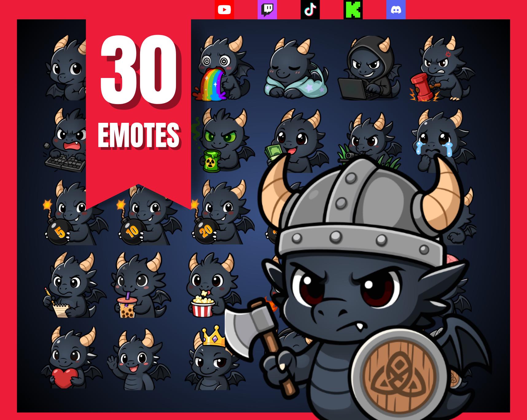 30 Dragon Emotes for Streaming Twitch, Kick, Discord | Twitch Emotes ...